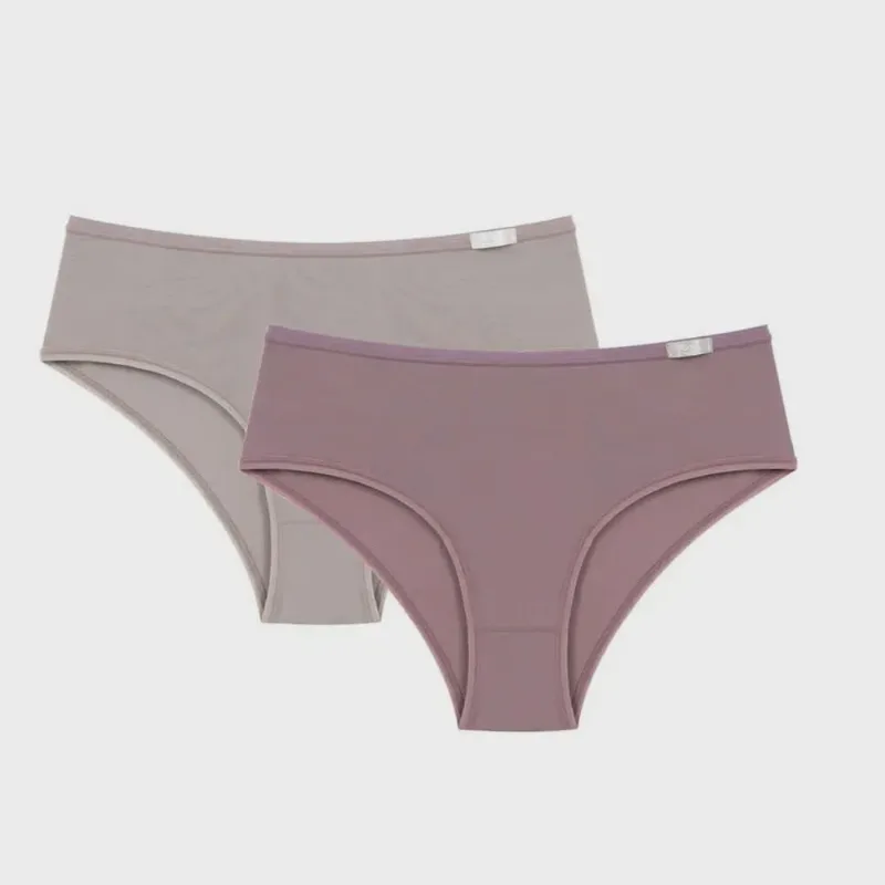 Kit com 2 Calcinhas Biquíni Nude/Lilás Sloggi 24547 Microfibra