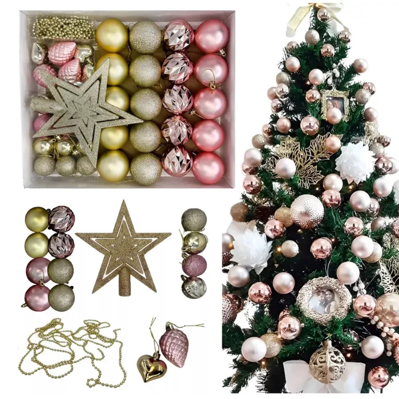 Kit 40 Enfeites Árvore de Natal Estrela Decoração Natalina
