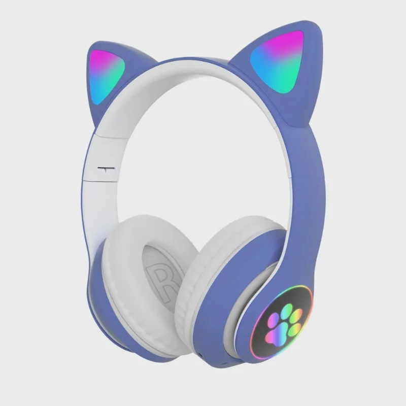 Headphone Gatinho Orelha De Gato Com Led Patas Fone De Ouvido Bluetooth