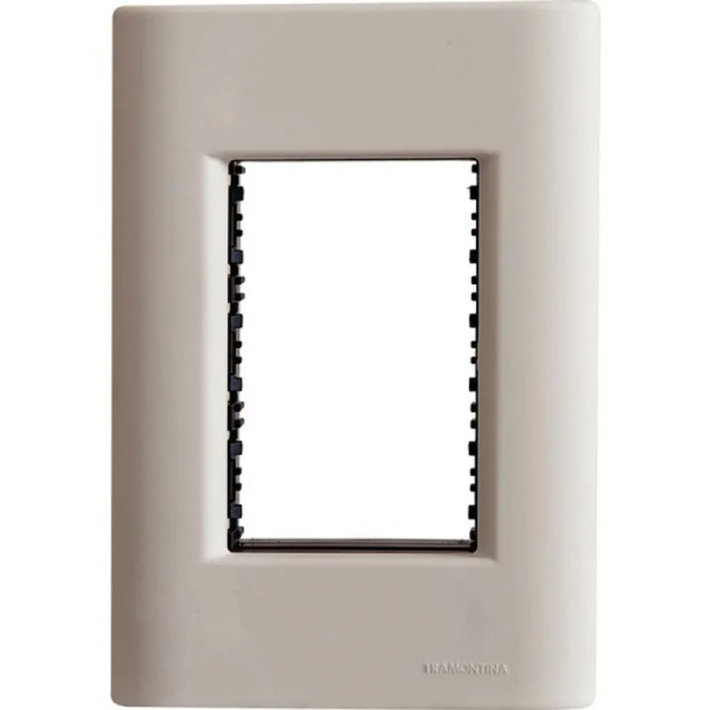Placa 3 Postos 4x2 Tramontina Giz Fendi Suporte Tramontina