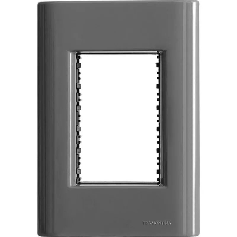 Placa de Interruptor e Tomada 3 Postos 4x2 com Sistema Modular Titânio Tramontina - Tramontina - Agro