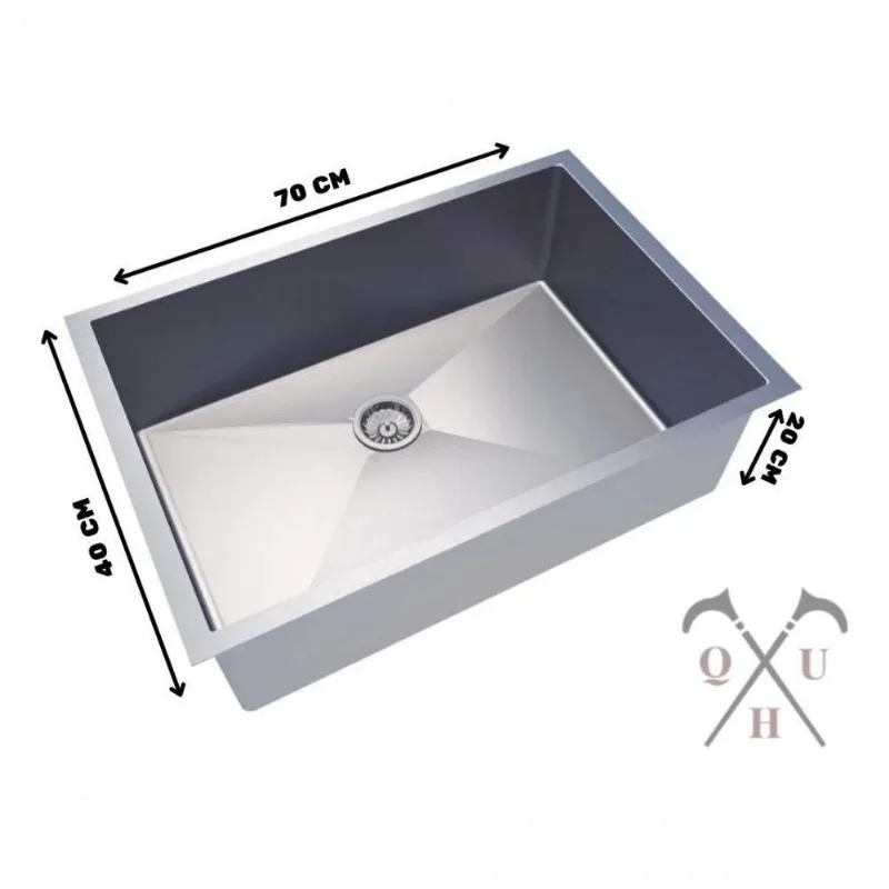 Cuba De Inox 70x40 Retangular Cozinha Pia Embutida