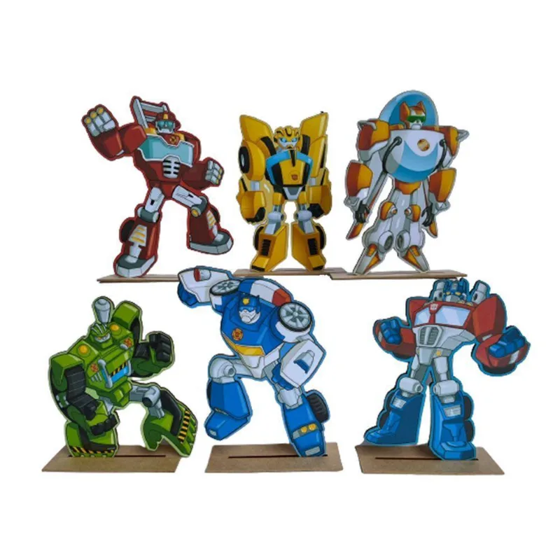 Kit Display De Mesa 6 Peças Para Festa Transformers 2 Mdf