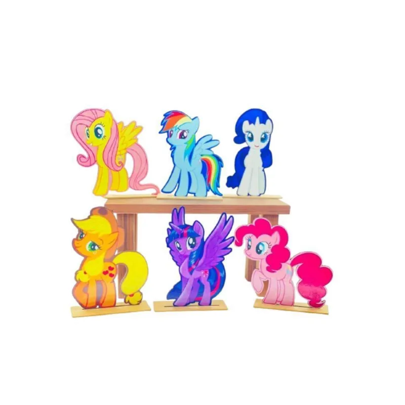 Kit Display De Mesa 6 Peças Para Festa My Little Pony Mdf