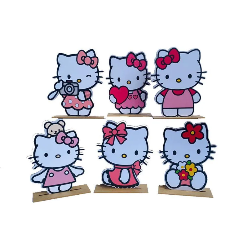 Kit Display De Mesa 16 Peças Festa Hello Kitty-turma Mdf