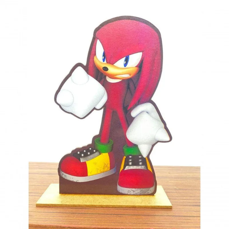 Kit Display De Mesa 4 Peças Festa Knuckles (sonic) Mdf
