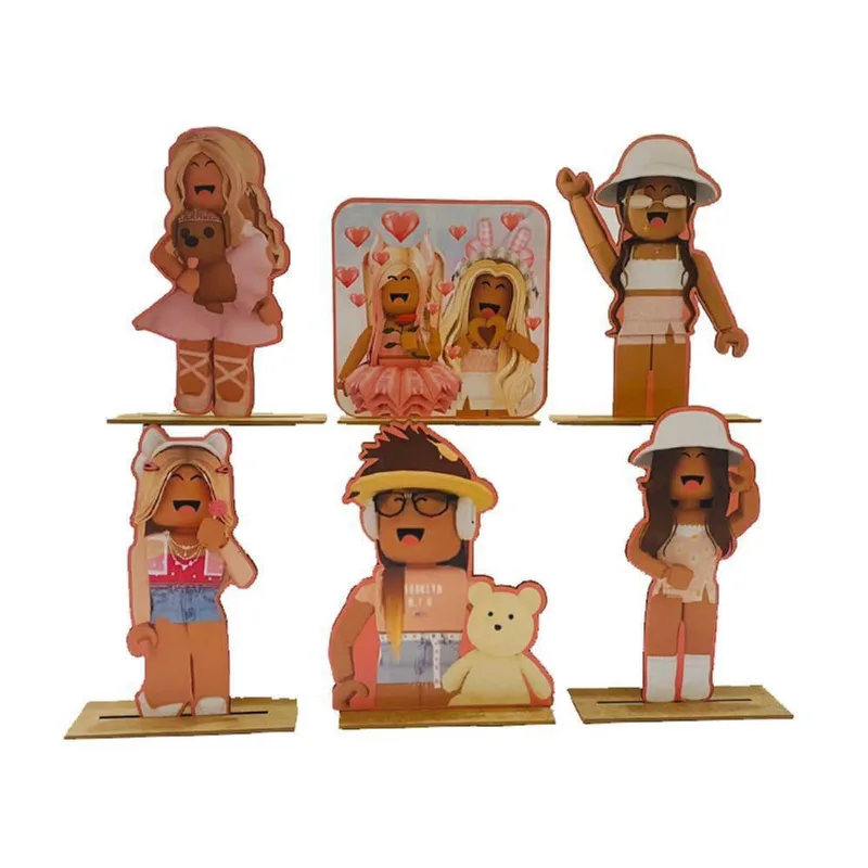 Kit Display De Mesa 10 Peças Para Festa Roblox Feminino Mdf