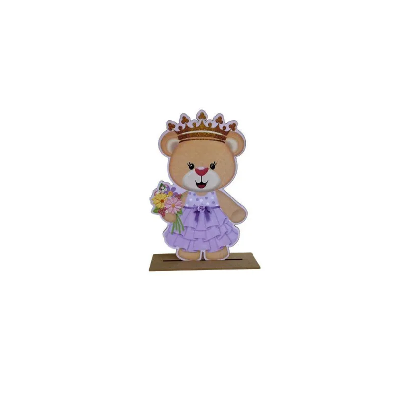 Display De Mesa Para Festa Princesa Urso Lilás Mdf Und Estilo:3