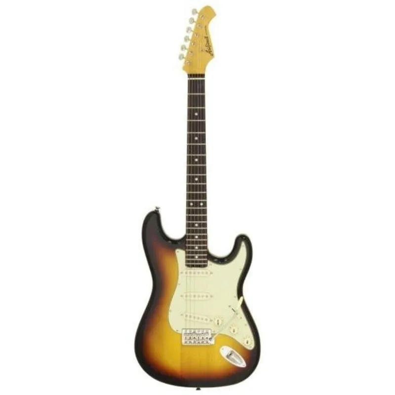 Guitarra Elétrica Pro II STG-62 com Corpo em Alder e Escala 25,5" 3 Tone Sunburst Aria Guitars