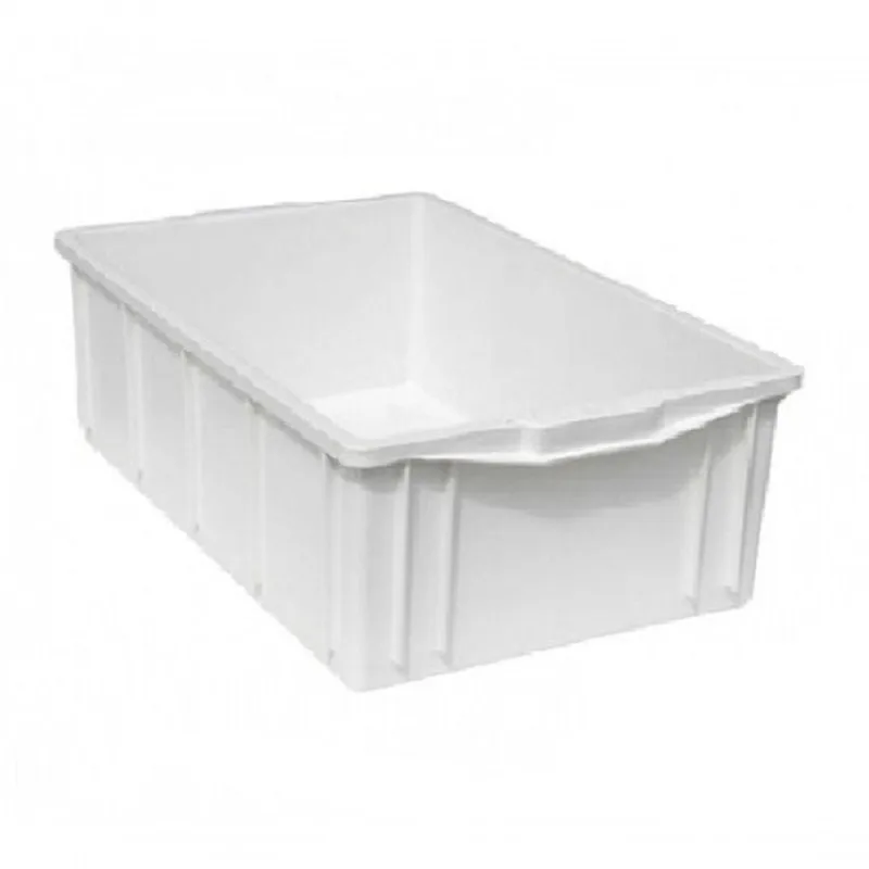Caixa Plastica 39,5L com Tampa para Organização em Plástico Branco Preto Premium Colchões - Premium Colchões - Utilidades Domesticas