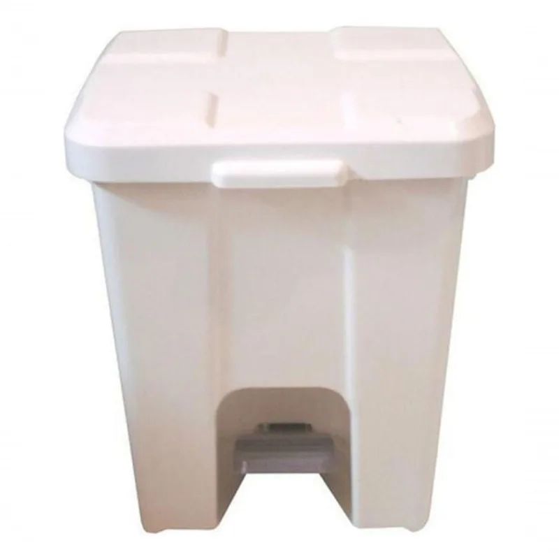 Lixeira Plástica Quadrada Cesto Quadrado 30L Polipropileno Branco