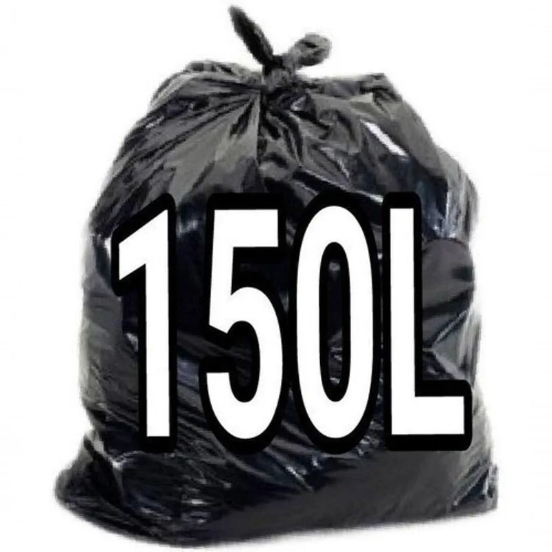 Saco para Lixo 150 Litros Super Reforçado Preto Transparente 90x100cm Higipack