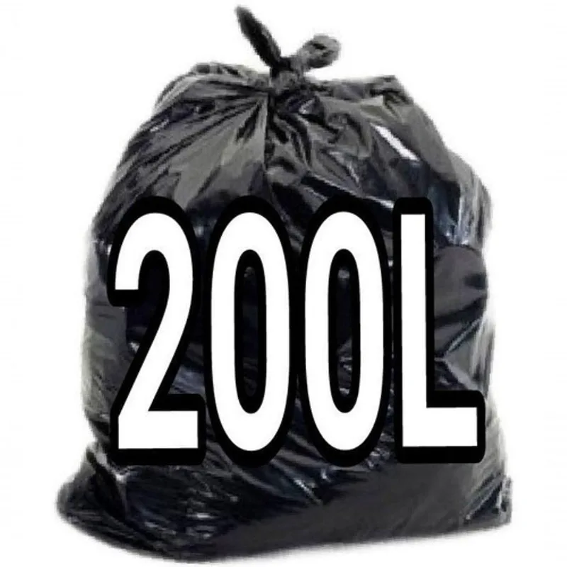 Saco para Lixo Saco de Lixo 200 Litros Preto Reforçado 200 Unid Fabricant Uso Profissional Higipack
