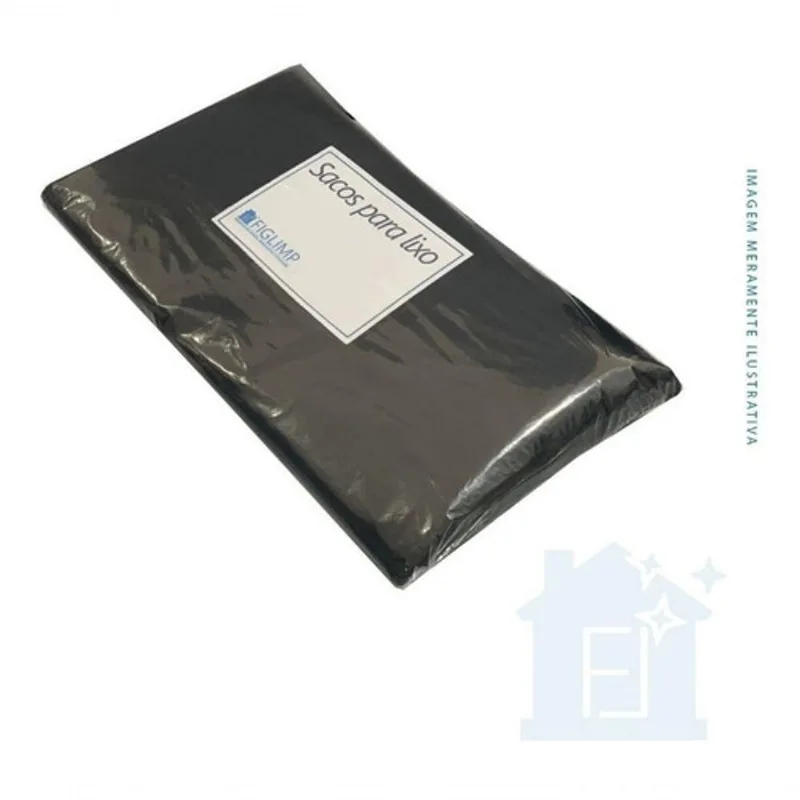 Saco para Lixo Saco de Lixo 60l Preto 60L Pacote 100 Unidades Higipack