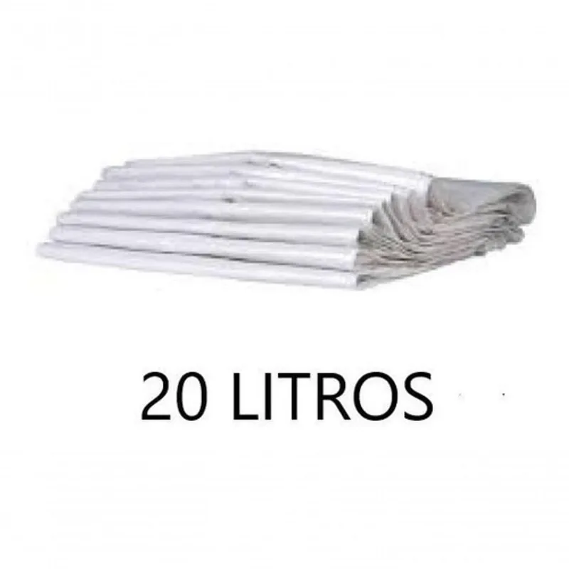 Saco para Lixo Saco de Lixo Branco 20 Litros Reforçado Pacote com 100 Unidades Higipack