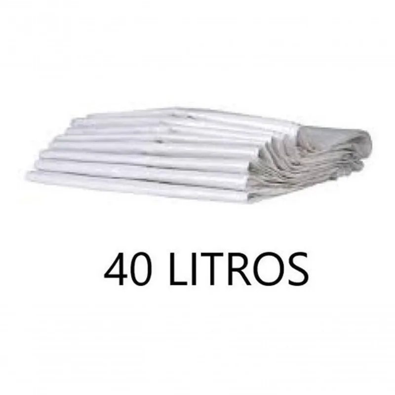 Saco para Lixo Saco de Lixo Branco 40 Litros Reforçado Pacote com 100 Unidades Higipack