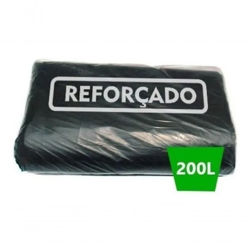 Saco de Lixo 200 Litros Reforçado Preto 95x115 Pacote 5KG 100% Reciclado Higipack