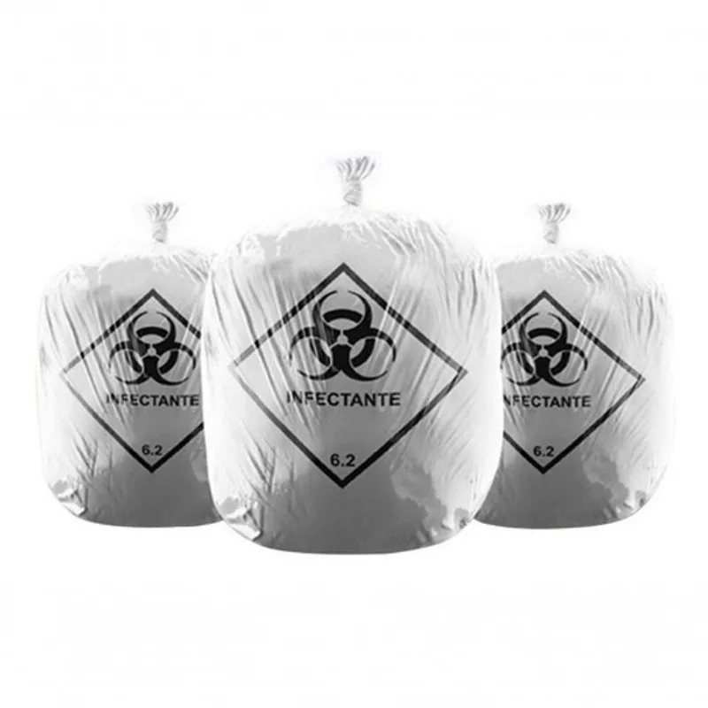 Saco para Lixo Infectante 50 l Espessura 0,25 Branco Higipack