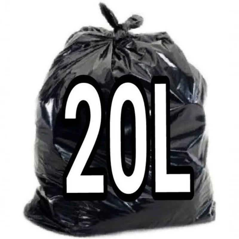 Saco para Lixo 20L Preto Brilhoso 40x50CM com 100 Unidades Resistente para Banheiros e Cozinhas