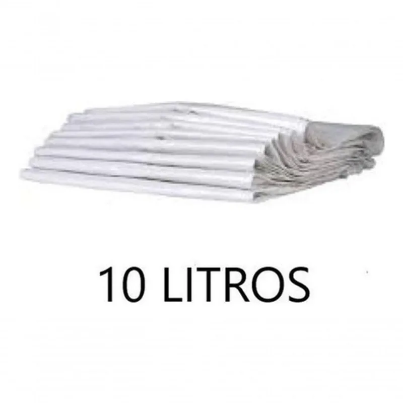 Saco para Lixo 10 Litros 100 Und Branco para Cozinha e Banheiro Higipack