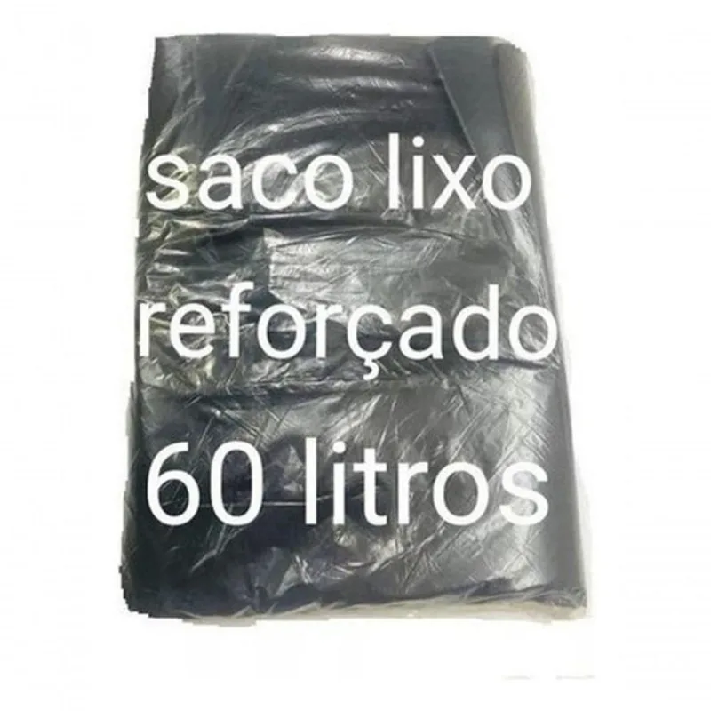 Saco para Lixo 60 Litros 100 Unidades Reforçado para Descarte de Resíduos em Ambientes Variados