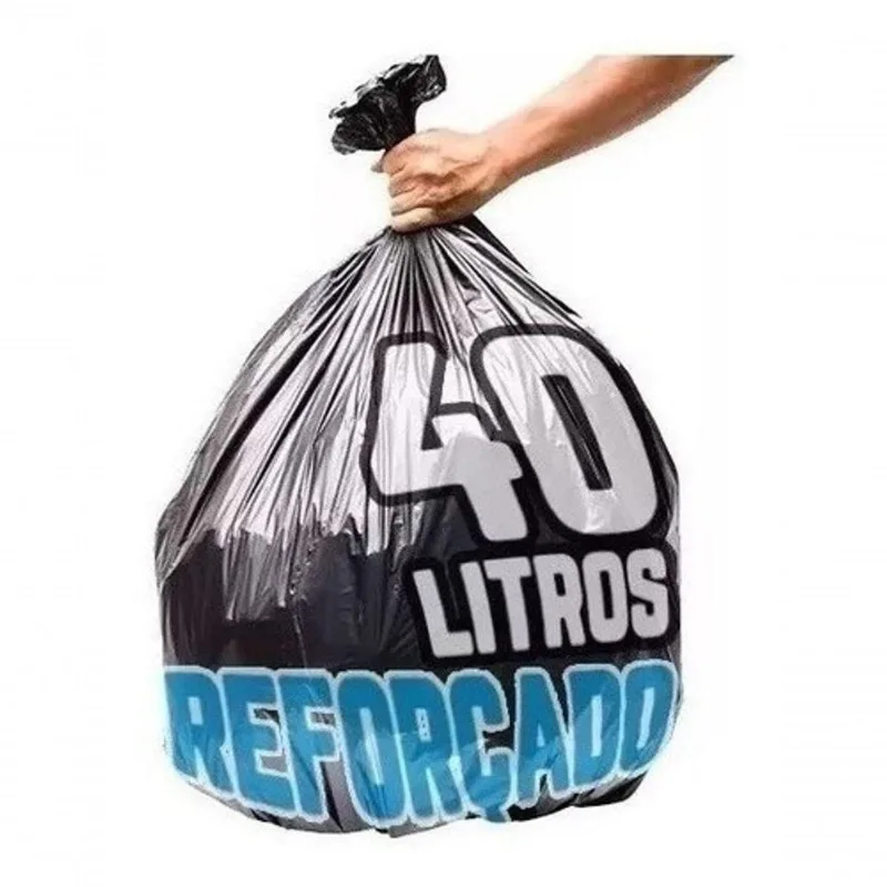Saco de Lixo 40 Litros Preto Reforçado 55CM X 59CM 100 Unidades Higipack