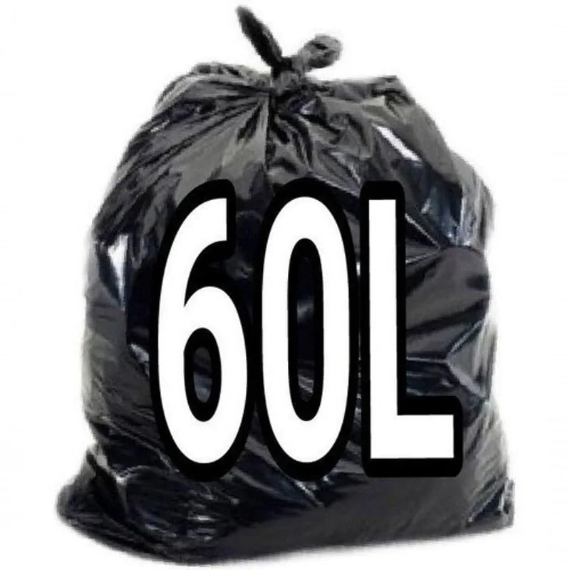 Saco para Lixo Saco de Lixo 50 Litros Preto Brilhoso 100 Unidades 50L Higipack