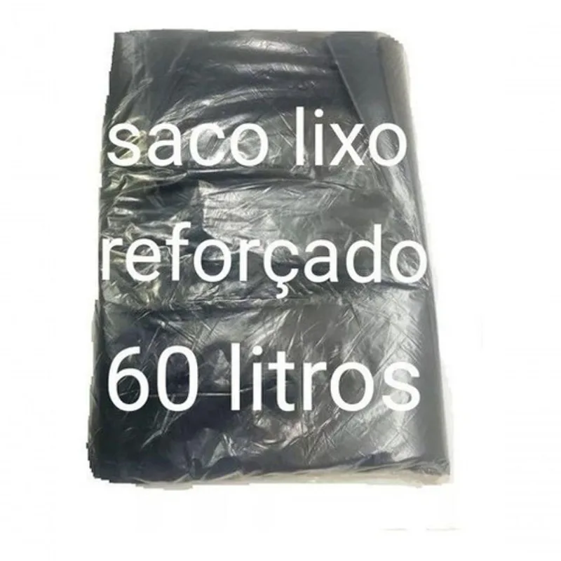 Saco para Lixo Saco Lixo Reforçado 60 Litros 100 Unidades Preto Higipack