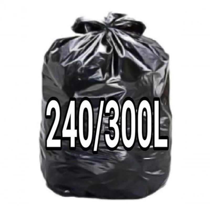 Saco para Lixo Sacos de Lixo 300L Reforçado Preto 300L 100 Unidades para Uso Comercial Higipack