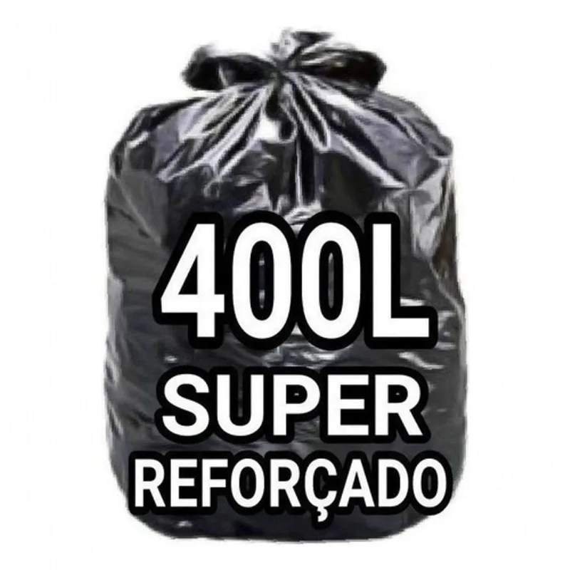 Saco para Lixo 400 Litros Super Reforçado Preto 125x135cm Pacote 50 Unidades Higipack