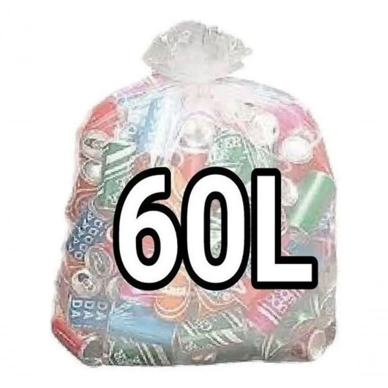 Saco para Lixo Sacos de Lixo 60 Litros Transparente Fosco Reforçado 100 Unidades Higipack
