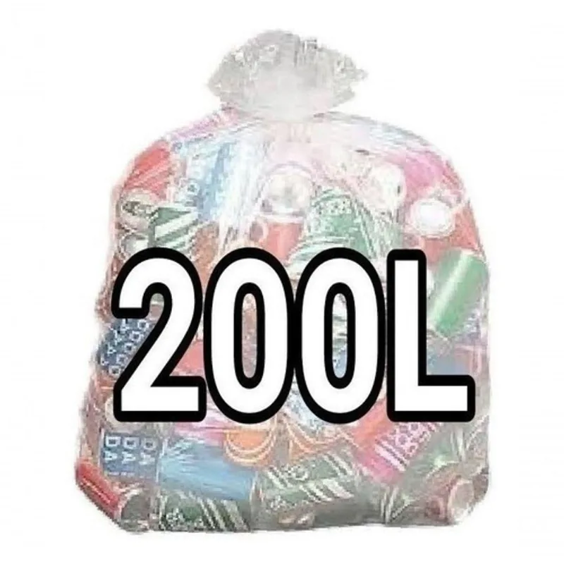 Kit 4 Sacos para Lixo Transparente Reforçado 200L Fosco para Descarte Médio Pesado Higipack