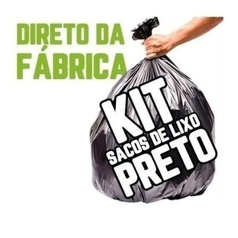 Kit Saco para Lixo Saco de Lixo 100 Litros Preto 6 Pacotes 100L com Álcool Gel 500ML Higipack