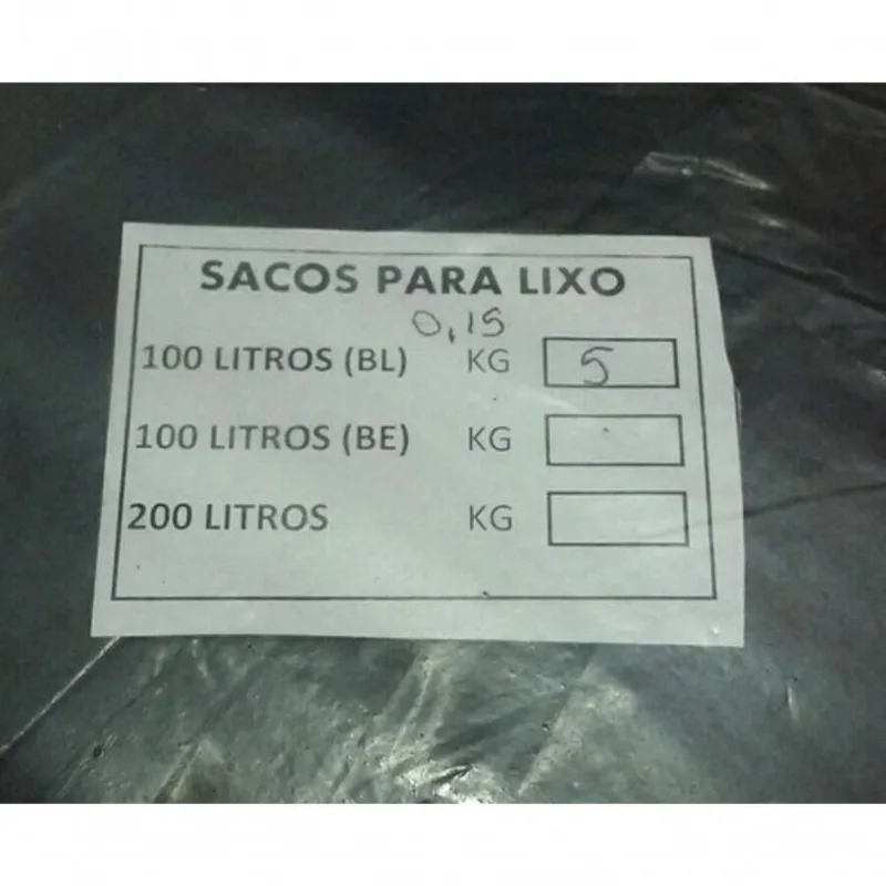 Saco para Lixo 100 Litros Extra Reforçado 5KG em Polietileno de Baixa Densidade Preto Higipack