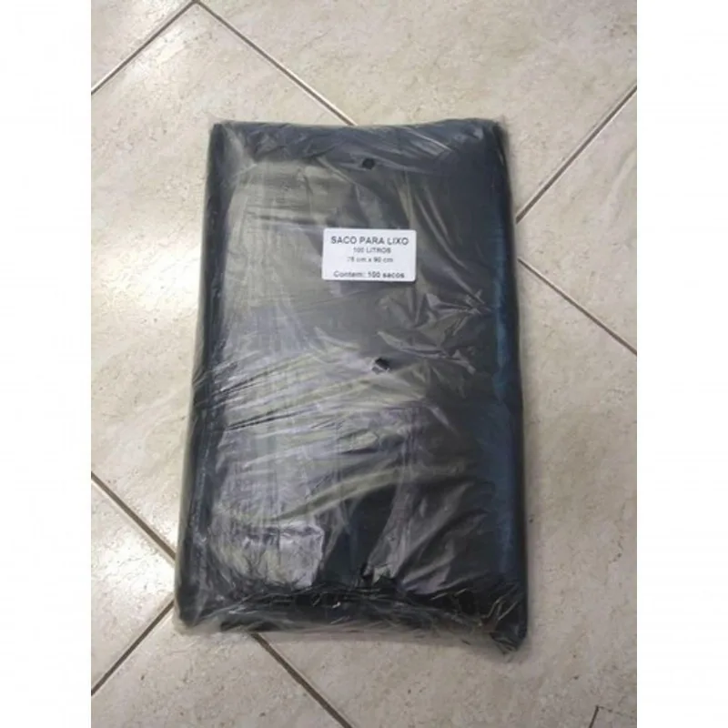 Saco de Lixo Intermediário Reforçado 100 Litros Preto 75 X 90 cm 100 Unidades Higipack