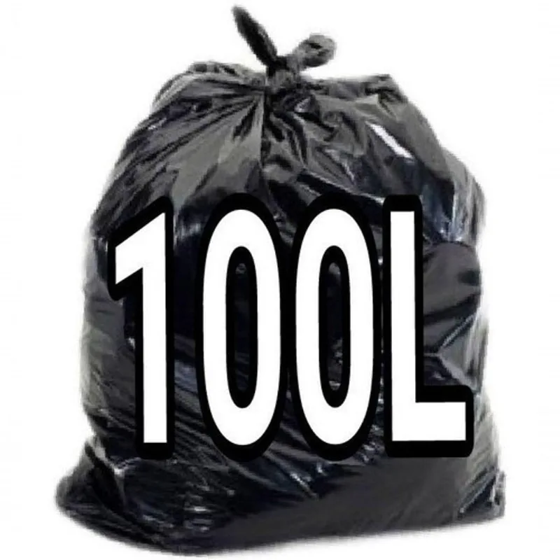Saco para Lixo 100 Litros Reforçado Parede Dupla Micra 10 Preto Higipack