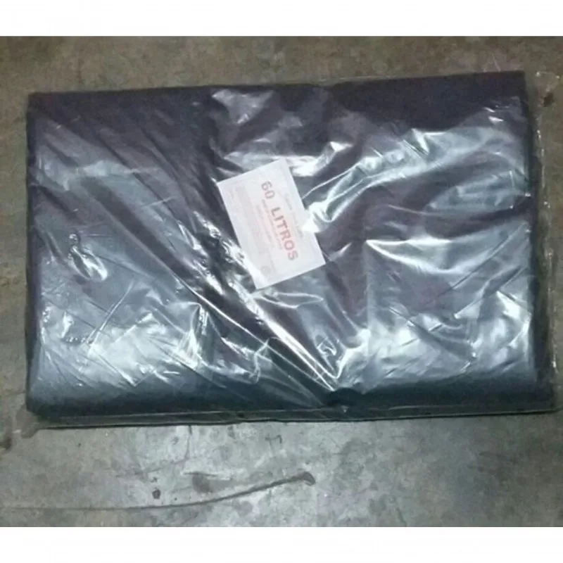 Saco para Lixo Saco de Lixo 60 Litros Reforçado Preto 60L Pacote com 100 Unidades Higipack