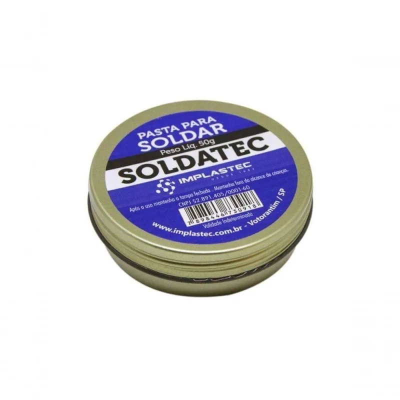 Pasta de Solda Soldatec para Eletrônica com Fluxo Ativo e Resíduos Removíveis Amarelo Implastec - implastec - Agro