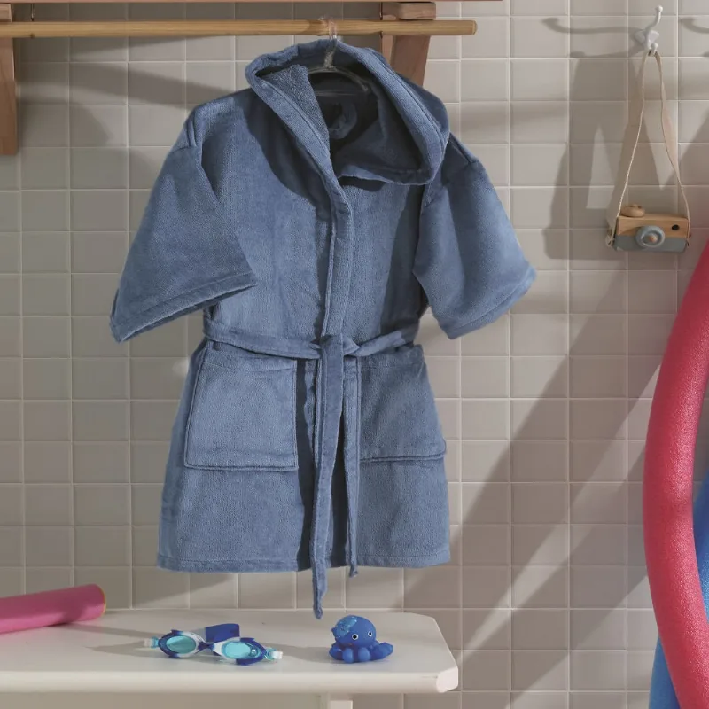 ROUPAO INFANTIL MOD JU-09 KIDS VELOUR AF-958 GG AZUL