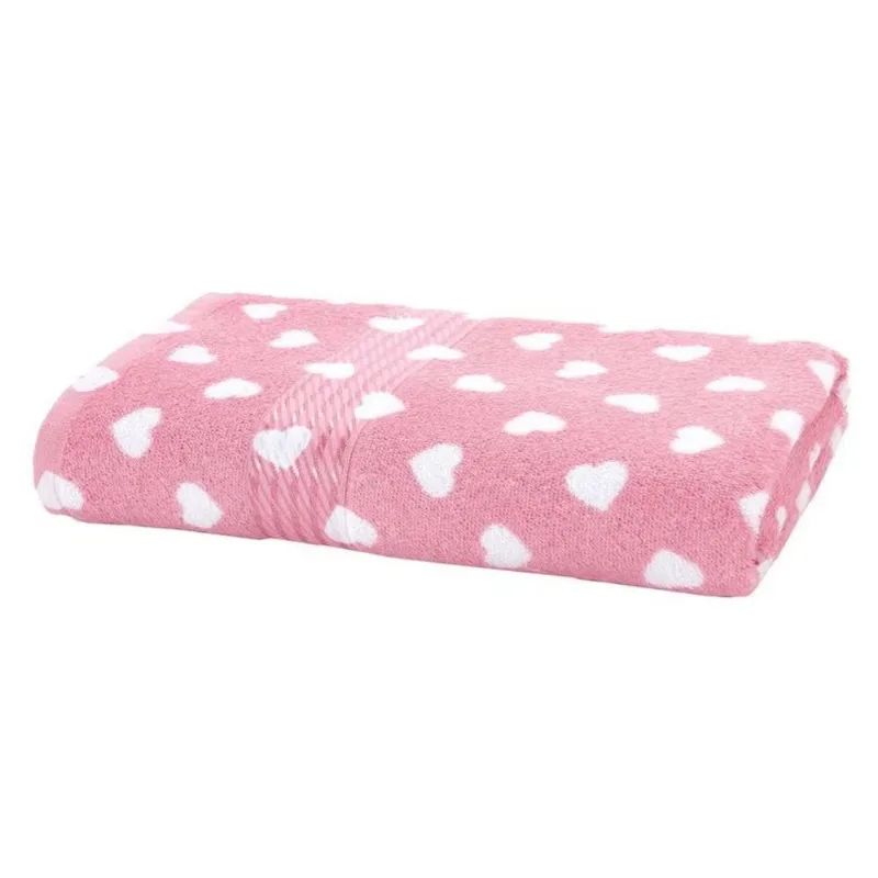 Toalha Banho Prisma 70x140cm Estampada Dohler Love Rosa