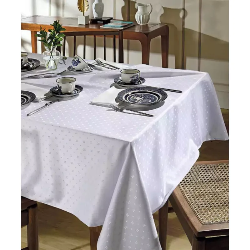 Toalha Mesa Quadrada Requinte 160x160cm Dohler Branco 5795