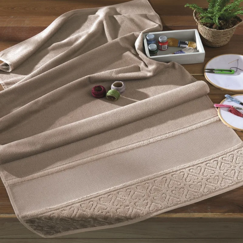 Tolha Banho Bordar Jacq Softbella Ii 27117 0,70x1,40 CAQUI