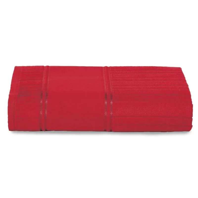 Toalha Banho Artesanalle Dohler Barrado Liso 70X140Cm Vermelho