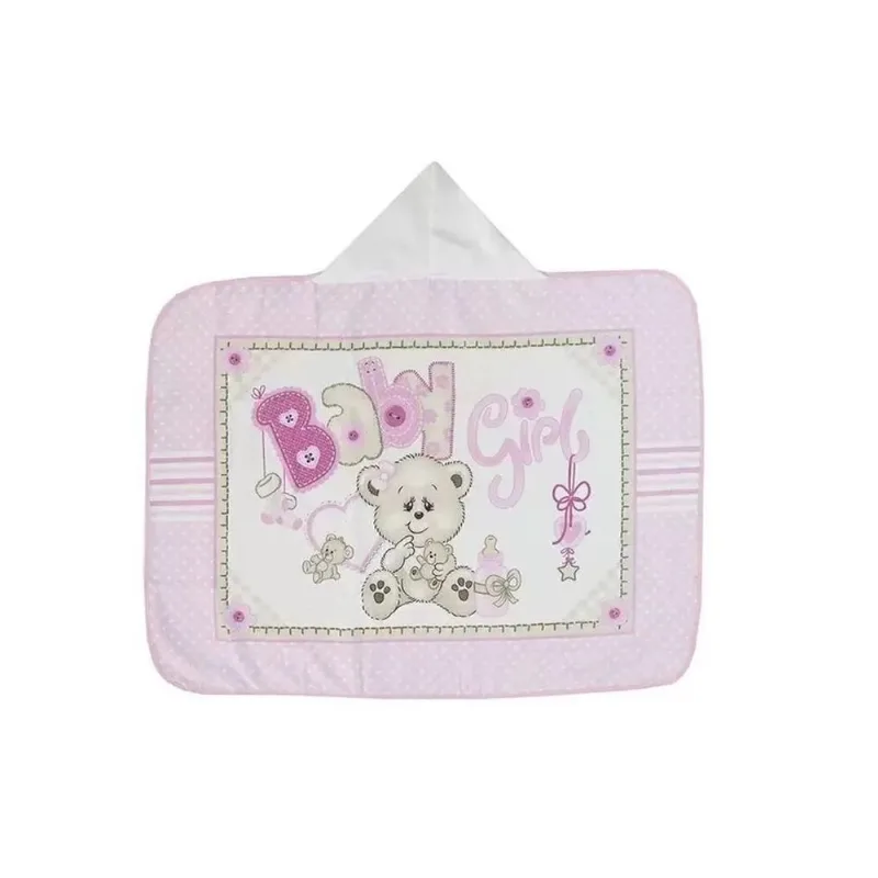 Toalha Banho Velour Com Capuz 90x70cm Dohler Baby Girl