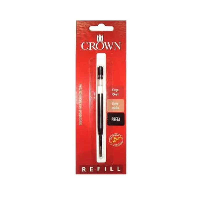Carga Caneta Gel Preta 1 Unidade Ca17004p Blister Crown