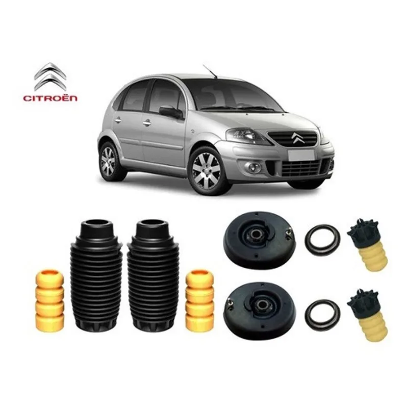 4 Kit Coxim Batente Rolamento Dianteiro Traseiro Citroen C3 2002 2003 2004