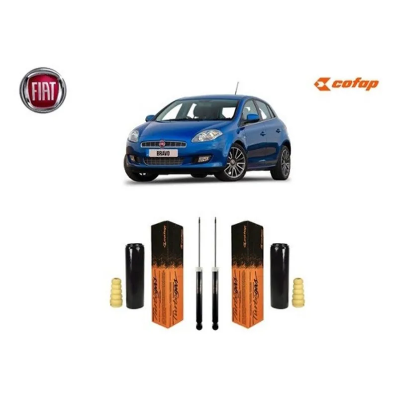 Par Amortecedor C/kit Batente Traseiro Fiat Bravo 2011 2012 2013