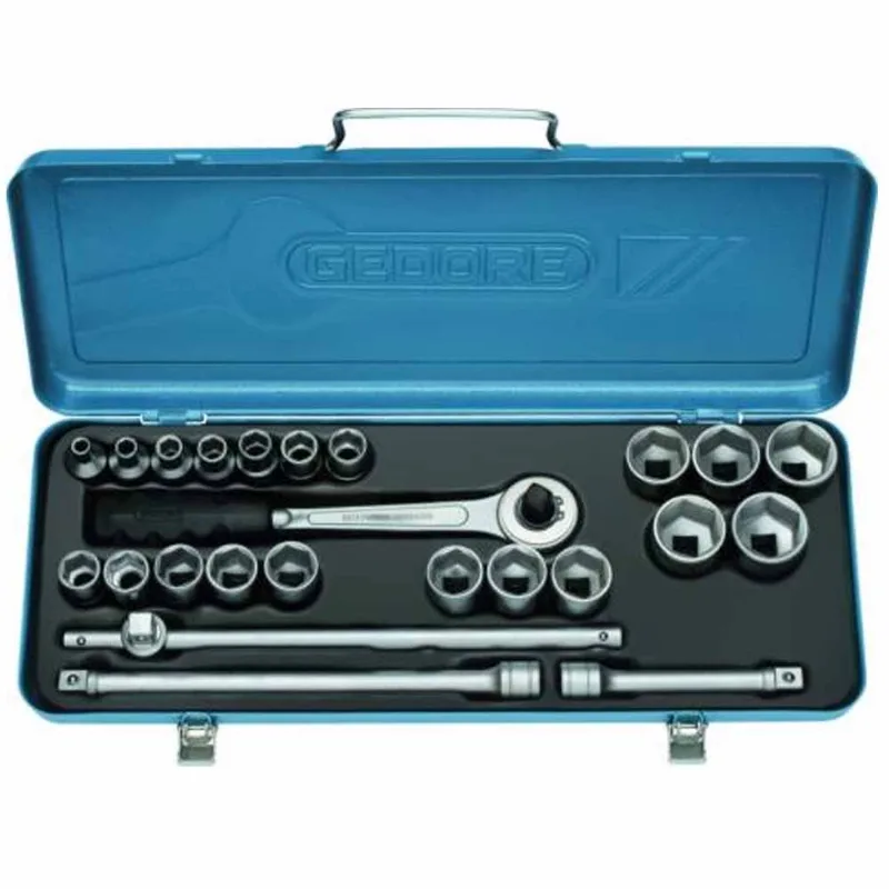 Jogo de Soquetes Sextavado 1/2" - 1/4" a 1.1/4" Gedore 24 peças - 015513 015513