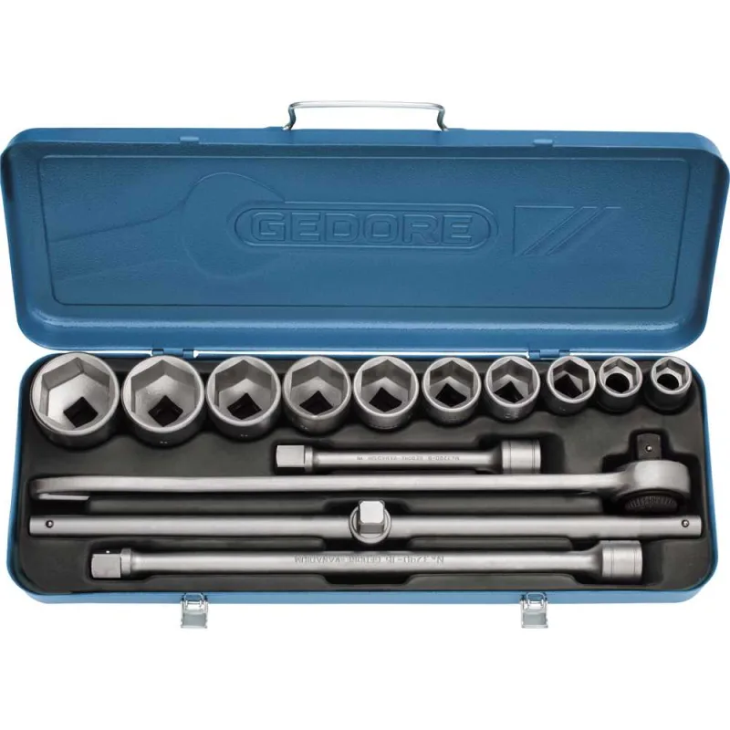 Jogo de soquetes sextavados encaixe 3/4" 14 peças 22 mm a 50 mm - GEDORE - GEDORE - Ferramentas Manuais