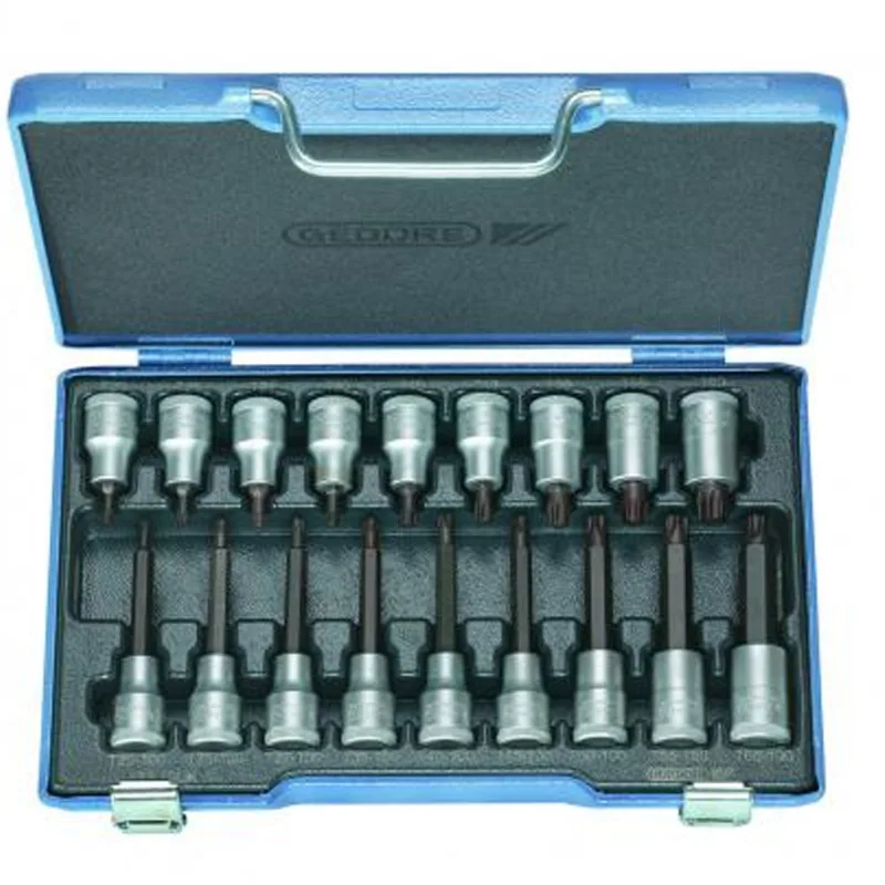 Jogo de Chave Soquete Torx 1/2" T20 a T60 Gedore 18 Peças 024797